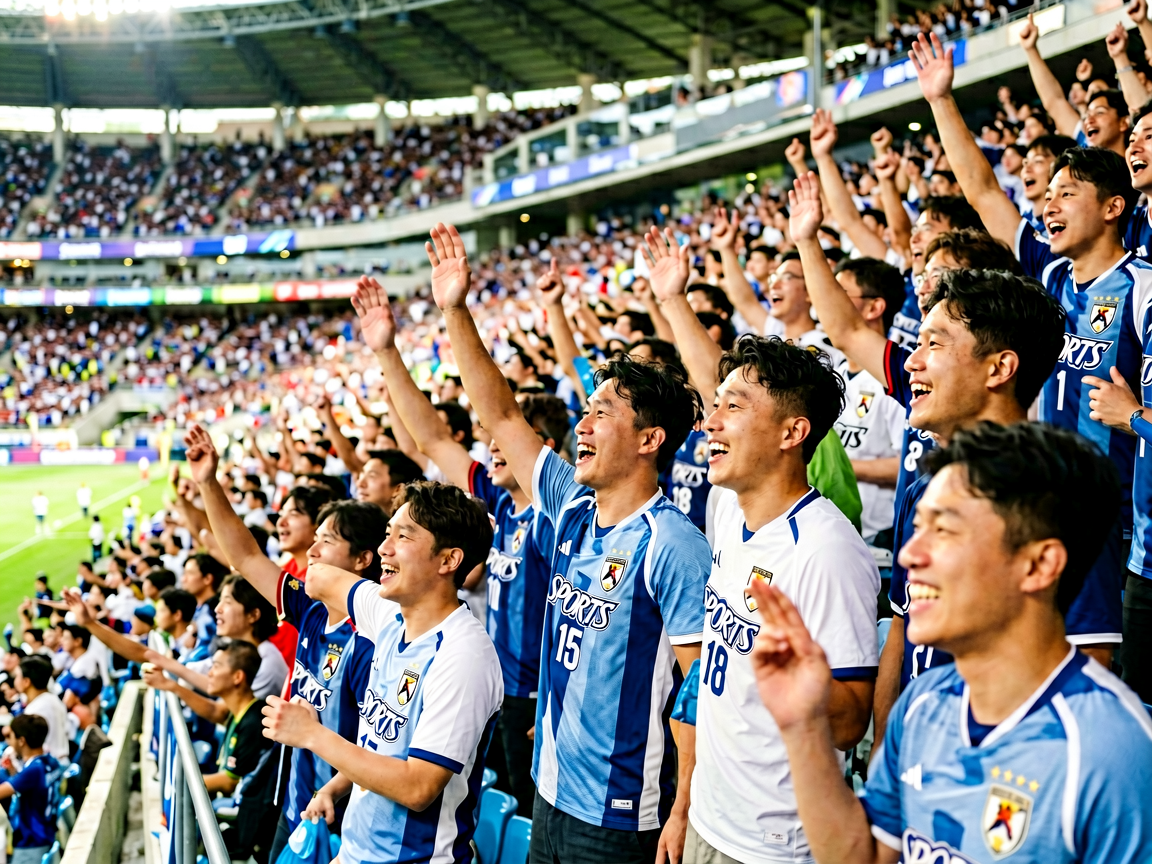体育场观众席——热情的球迷在看台上为球队加油助威